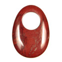 Pendentif donut oval en jaspe rouge