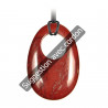 Pendentif donut oval en jaspe rouge