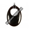 Pendentif donut oval en onyx