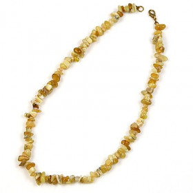 Collier de pierre en opale jaune - perles baroques - 45 cm