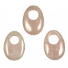 Pendentif donut oval en quartz rose