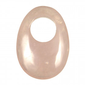 Pendentif donut oval en quartz rose