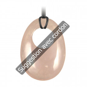 Pendentif donut oval en quartz rose