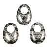 Pendentif donut oval en obsidienne neige