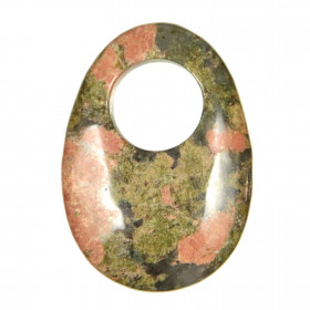 Pendentif donut oval en unakite