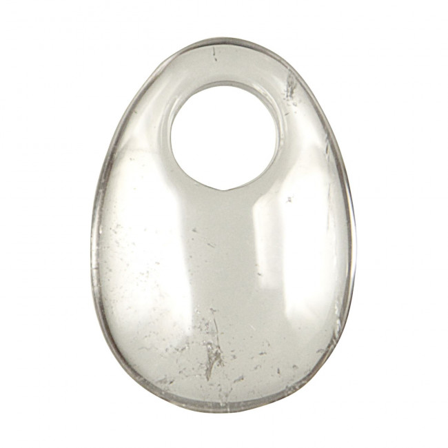 Pendentif donut oval en cristal de roche