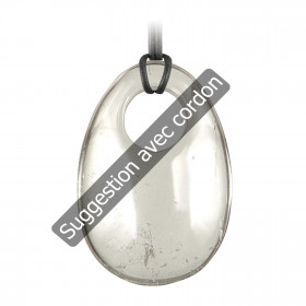 Pendentif donut oval en cristal de roche
