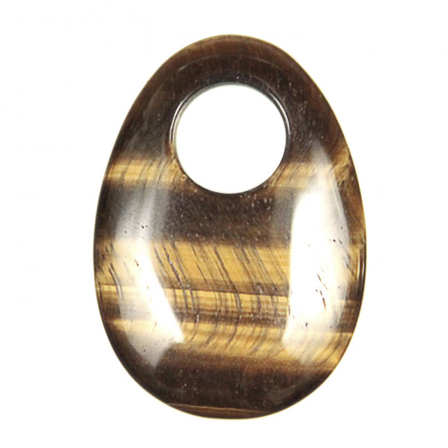 Pendentif donut oval en oeil de tigre