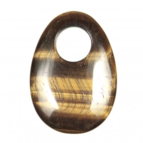 Pendentif donut oval en oeil de tigre