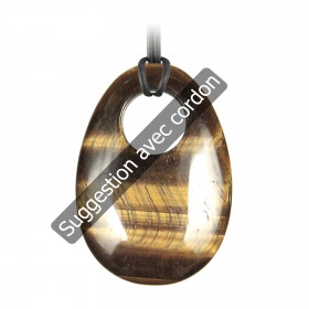 Pendentif donut oval en oeil de tigre