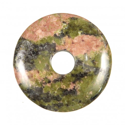 Donut Pi Chinois en unakite pour pendentif