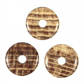Donut Pi Chinois en aragonite marron pour pendentif