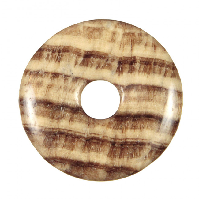 Donut Pi Chinois en aragonite marron pour pendentif