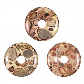 Donut Pi Chinois en leopardite pour pendentif