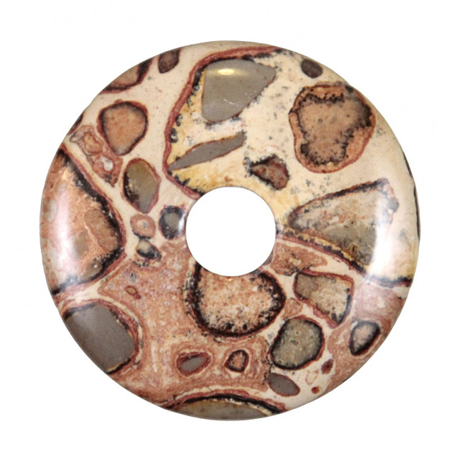 Donut Pi Chinois en leopardite pour pendentif