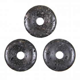 Donut Pi Chinois en pierre de lave pour pendentif