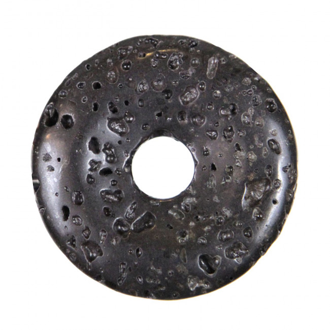 Donut Pi Chinois en pierre de lave pour pendentif