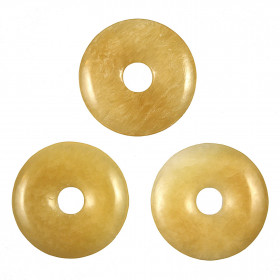 Donut Pi Chinois en calcite orange pour pendentif