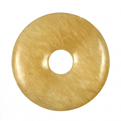 Donut Pi Chinois en calcite orange pour pendentif