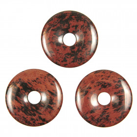 Donut Pi Chinois en obsidienne acajou pour pendentif