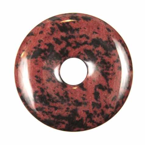 Donut Pi Chinois en obsidienne acajou pour pendentif