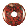 Donut Pi Chinois en jaspe breschia pour pendentif