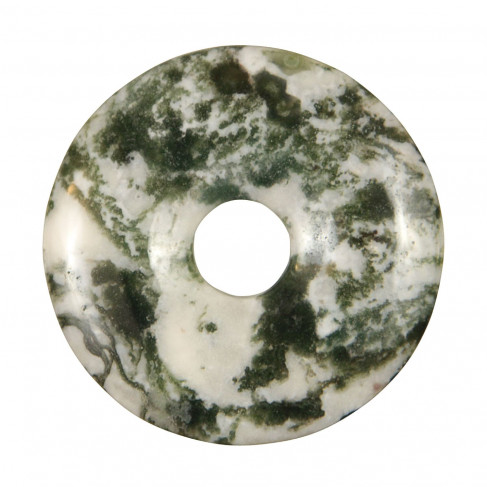 Donut Pi Chinois en agate arbre pour pendentif