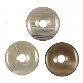 Donut Pi Chinois en agate naturelle pour pendentif