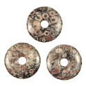 Donut Pi Chinois en crinoïde fossilisée pour pendentif