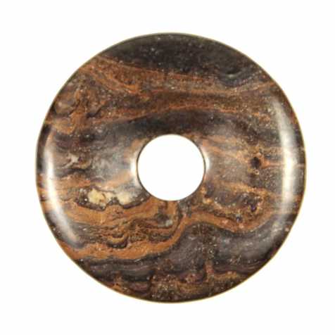 Donut Pi Chinois en stromatolithe pour pendentif