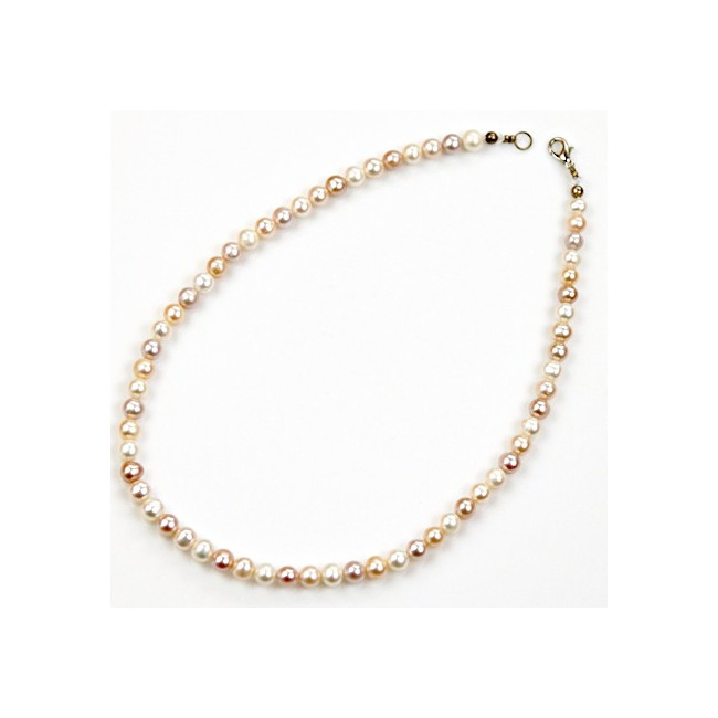 Collier en perles de culture - perles rondes 7 mm - 45 cm