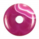 Donut Pi Chinois en agate colorée rose pour pendentif