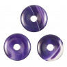 Donut Pi Chinois en agate colorée lilas pour pendentif