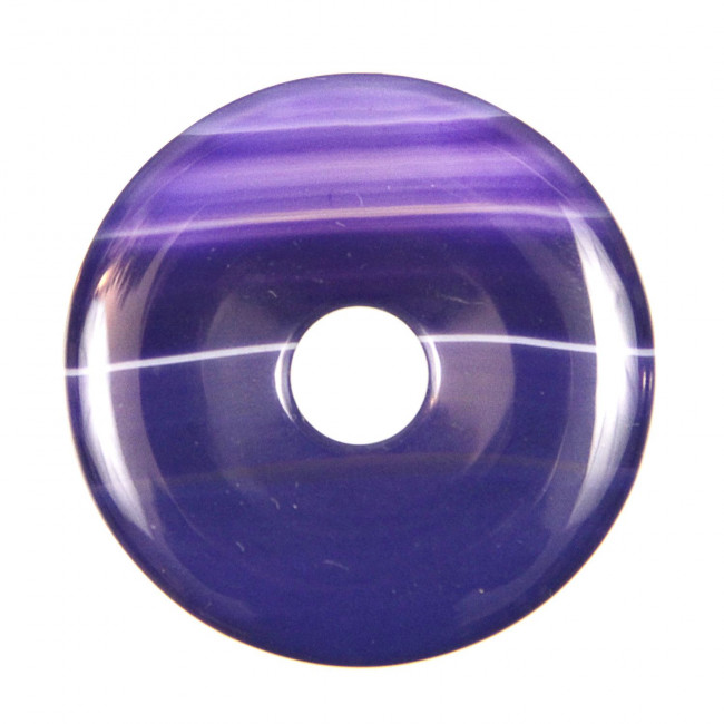 Donut Pi Chinois en agate colorée lilas pour pendentif