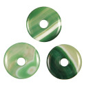 Donut Pi Chinois en agate colorée verte pour pendentif