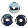 Donut Pi Chinois en agate colorée bleue pour pendentif