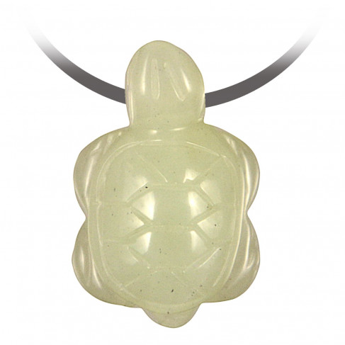 Pendentif pierre percée tortue en jade de Chine