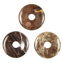 Donut Pi Chinois en bois fossilisé pour pendentif