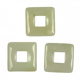 Donut carré en jade de Chine pour pendentif