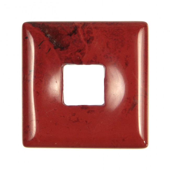 Donut carré en jaspe rouge pour pendentif