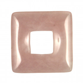 Donut carré en quartz rose pour pendentif