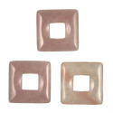 Donut carré en quartz rose pour pendentif