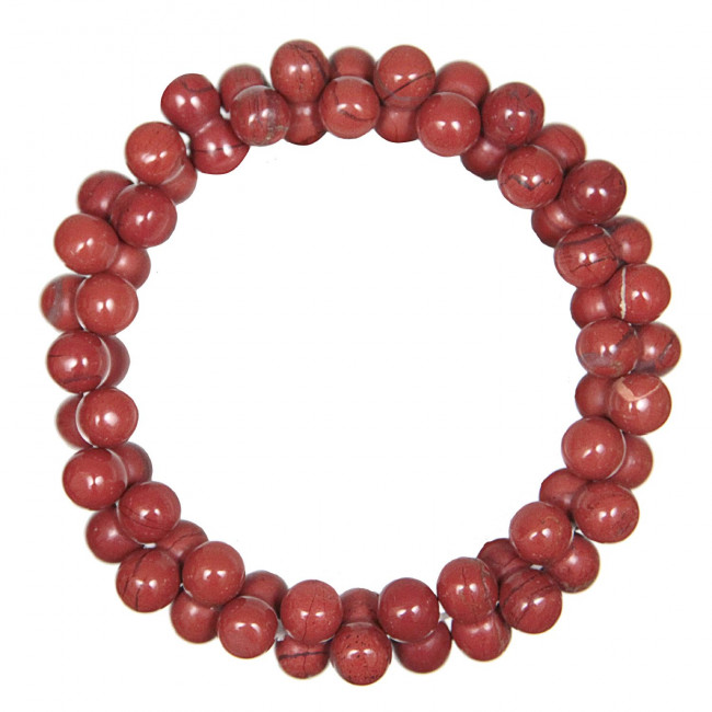 Bracelet petites perles en jaspe rouge