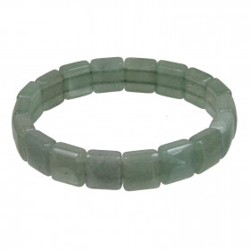 Bracelet perles carrées en aventurine verte