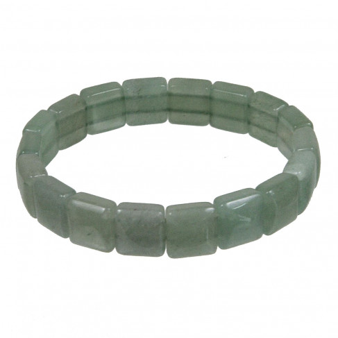 Bracelet perles carrées en aventurine verte