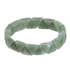 Bracelet perles triangulaires en aventurine verte