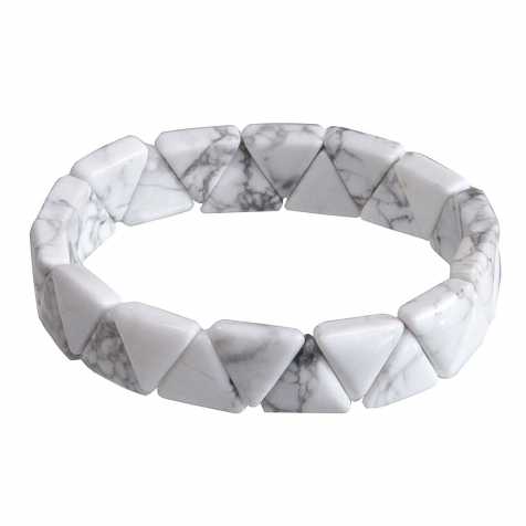 Bracelet perles triangulaires en howlite
