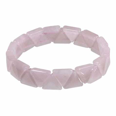 Bracelet perles triangulaires en quartz rose