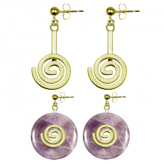 Boucles d'oreilles support de donut métal doré