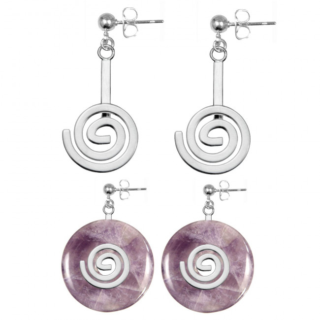 Boucles d'oreilles support de donut métal argenté